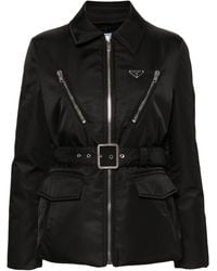 Prada - Gefütterte Jacke Mit Triangel-Logo - Lyst