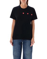 COMME DES GARÇONS PLAY - Comme Des Garcons Gioca A Magliette E Polo Nero - Lyst