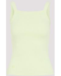 PANGAIA - Soft Lime Cotton Ribbed Square Neck Tank Top - Lyst