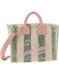 Mc2 Saint Barth - Mini Vanity Bag en lienzo de algodón a rayas - Lyst