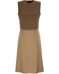 Fabiana Filippi - Midi Dress With Crochet Bodice And Fluid Skirt - Lyst