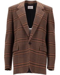Saint Laurent - Veste Prins De Galles Tricolo - Lyst