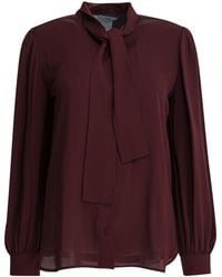Max Mara - Silk Charmeuse Shirt Shirts Rosso-Donna - Lyst