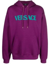 Versace - Logotipo de algodón sudadera - Lyst