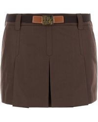 Miu Miu - Cotton Blend Mini Skirt - Lyst