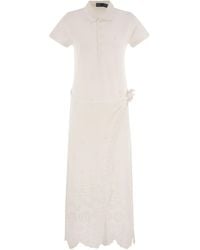 Polo Ralph Lauren - Openwork Pique Shirt Dress - Lyst