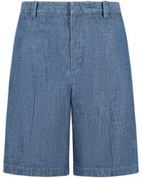 Jil Sander - Bermudas de algodón azul - Lyst