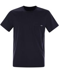 Fay - Cotton T Shirt With Pocket - Lyst