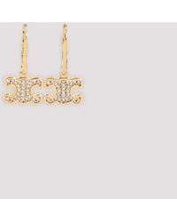 Celine - Rhinestone Brass Earrings - Lyst