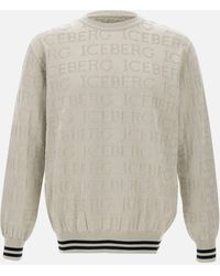Iceberg - Ijsberg Mannen 's Ecru -katoenen Trui - Lyst