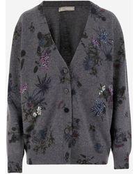 Blumarine - Wool Blend Cardigan Met Strass - Lyst