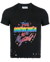Balenciaga - T-Shirt Maxi Stampa "90/10" - Lyst