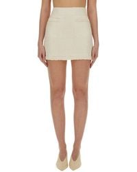 Self-Portrait - Boucle Mini Skirt With Pearls - Lyst