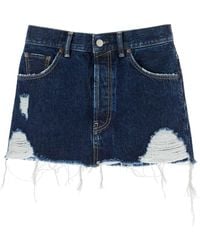 Acne Studios - Destruyó mini falda de mezclilla - Lyst