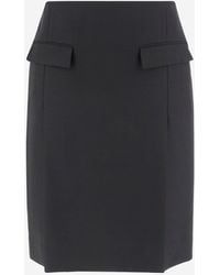 Ferragamo - Viscose En Wollen Rok Met Dubbele Spleet - Lyst