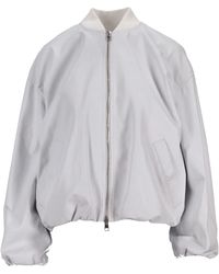 LA ROSE - Bomber Nappa Bianco - Lyst
