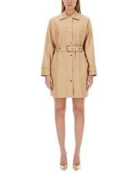 MICHAEL Michael Kors - Belted Cotton Trench Coat With Classic Collar And Button Details - Lyst