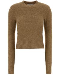 Ami Paris - Knitted Crew Neck Sweater - Lyst