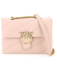 Pinko Love Classic Puff Maxi Quilt Bag Rosa Cuero