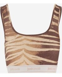 Just Cavalli - Short Stretch Jersey Top - Lyst
