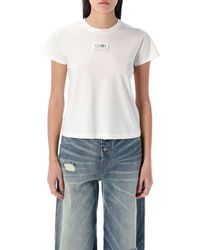 MM6 by Maison Martin Margiela - T Shirts En Polos Wit - Lyst