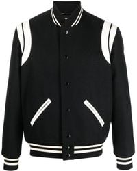 Saint Laurent - Giacca Da Bomber Di Lana Di - Lyst