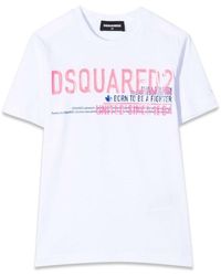 DSquared² - Logo Slogan Cotton T-Shirt - Lyst