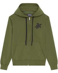 Vilebrequin - Organic Cotton Zip-Up Hoodie With Embroidered Turtle - Lyst
