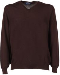 Fedeli - V Neck L/S Knitted Sweater - Lyst