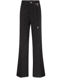 Sportmax - Spdmanico Flared Cotton Denim Jeans With Signature Metal Details - Lyst