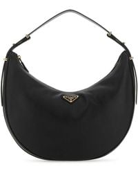 Prada - Black Leather Big Arquè Handbag - Lyst