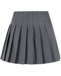 Self-Portrait - Self Portrait Wool Blend Pleated Miniskirt - Lyst