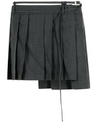 Acne Studios - Dark Wool Blend Pleated Skirt - Lyst