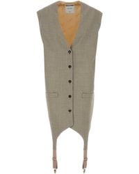 Moschino - Two-Tone Wool And Satin Oversize Vest - Lyst