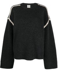 TOTEME - Toteme Voor Geborduurde Wollen Jumper - Lyst
