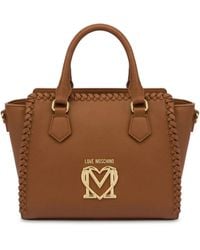 Love Moschino - Kamelbraune Reißverschluss-Handtasche - Lyst
