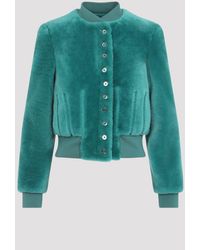 McQueen - Cropped Bomberjack Van Schapenvacht - Lyst