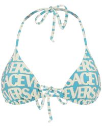Versace - Allover Bikini Top - Lyst