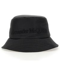 McQueen - Bucket Hat With Embroidered Logo - Lyst