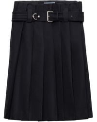 Prada - Geplooide Rok Met Riem - Lyst