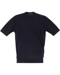 PT Torino - Cotton Knit T Shirt With Ribbed Finishes - Lyst
