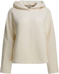 Max Mara Pure - Hooded Sweatshirt With Tone-on-tone Logo Sweatshirts White - Lyst