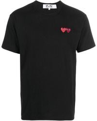 COMME DES GARÇONS PLAY - U T-Shirt Double Burgundy Emblem Knit Axt226051 - Lyst