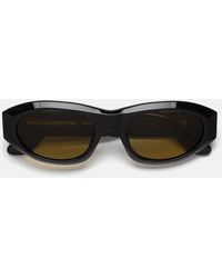 Retrosuperfuture - Cinema Vintage Bruin Qrv Zwart/geel Unisex Zonnebril - Lyst