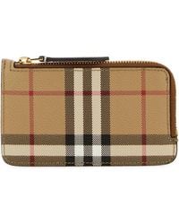 Burberry - Checked Motif Card Holder - Lyst