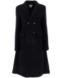 Bottega Veneta - Midnight Wool Blend Cape Coat - Lyst
