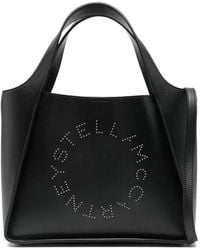 Stella McCartney - Leather Tote Bag With Logo Detail - Lyst
