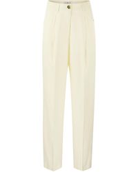 PT Torino - Gabrielle Viscose And Linen Trousers - Lyst