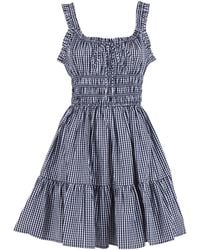 Michael Kors - Gingham Mini Dress Cotton - Lyst