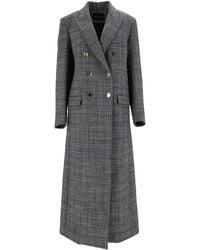 Fabiana Filippi - Night Double-Breasted Long Wool Coat - Lyst